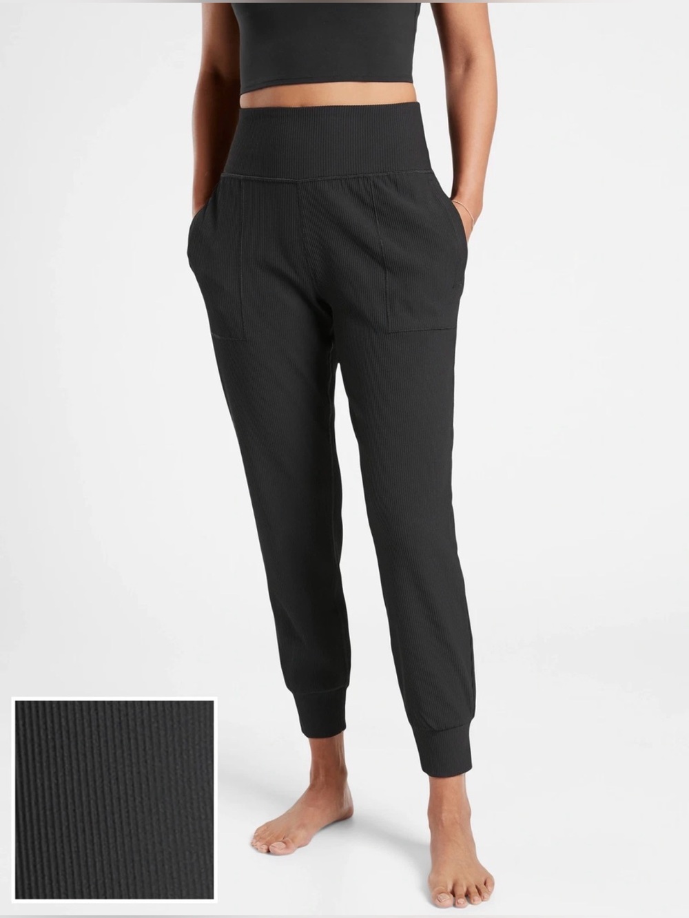 ATHLETA New SALUTATION Rib Joggers Black XS #091